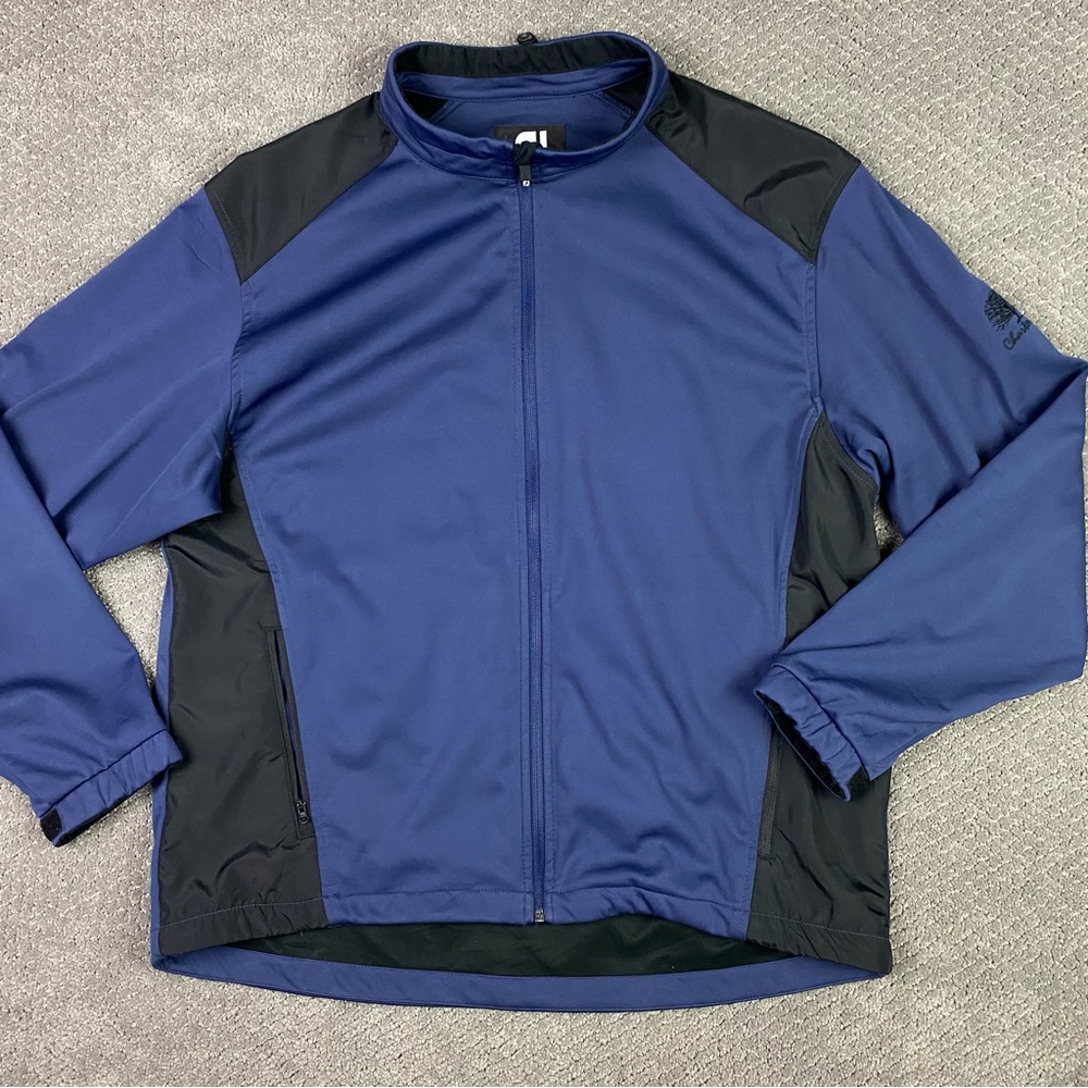 FootJoy DryJoy Cool Conditions Soft Shell Jacket Men's XL Blue Black Full Zip